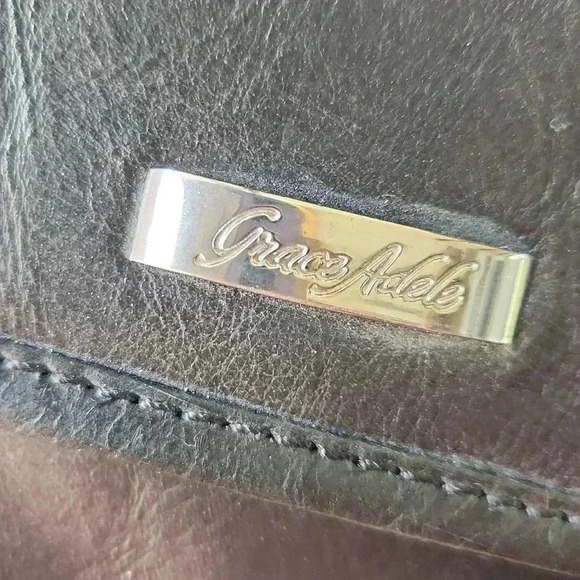 Grace Adele Genuine Leather Clutch Purse Black - Picture 3 of 16